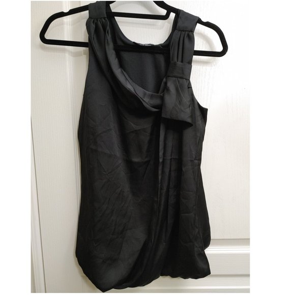 MAX BLACK GLOSSY SLEEVELESS TOP (US10) - Picture 1 of 5